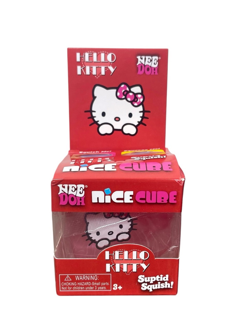 Hello Kitty  Red Cube Squishy with Pink Bow